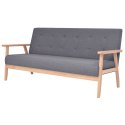 VidaXL 3 osobowa sofa tapicerowana, ciemnoszara