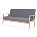 VidaXL 3 osobowa sofa tapicerowana, ciemnoszara