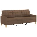 VidaXL 3-osobowa sofa z podnóżkiem, brązowy, 180 cm, tkaniną