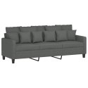 VidaXL 3-osobowa sofa z podnóżkiem, ciemnoszary, 180 cm, tkaniną