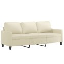 VidaXL 3-osobowa sofa z podnóżkiem, kremowa, 180 cm, sztuczna skóra