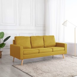 VidaXL 3-osobowa sofa, żółta, tapicerowana tkaniną