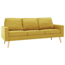 VidaXL 3-osobowa sofa, żółta, tapicerowana tkaniną