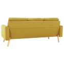 VidaXL 3-osobowa sofa, żółta, tapicerowana tkaniną