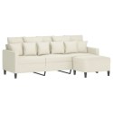 VidaXL Sofa 3-osobowa, kremowa, 180 cm, tapicerowana aksamit