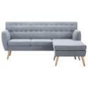 VidaXL Sofa z leżanką, obita tkaniną, 171,5x138x81,5 cm, jasnoszara