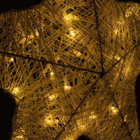 Gwiazda choinkowa dekoracyjna - rattan - 30 lampek LED - 35 cm