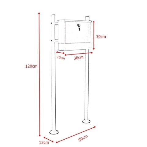 Pocztowa Skrzynka na listy z Gazetnikiem/Tuba wolnostojąca na stojaku