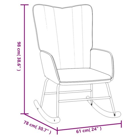Fotel bujany z podnóżkiem, czarny, obity aksamitem