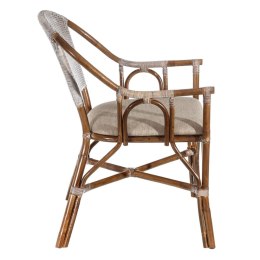 Krzesło do Jadalni Brązowy Szary Poliester Rattan Foam 56 x 60 x 84 cm