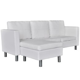 VidaXL Sofa 3-osobowa, skóra syntetyczna, biała