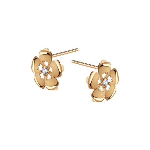 Złote kolczyki KXC6656 - Cyrkonia