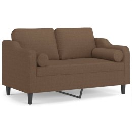 VidaXL 2-osobowa sofa z poduszkami, brązowa, 120 cm, tkanina