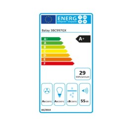 Okap konwencjonalny Balay 3BC997GX 90 cm 721 m³/h 140W A+ Srebrzysty Stal