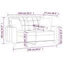 VidaXL 2-osobowa sofa z poduszkami, kremowa, 140 cm, sztuczna skóra