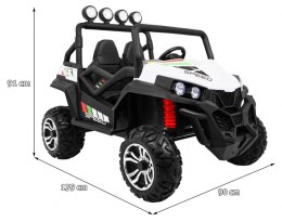 Grand Buggy Strong Lift dla dzieci Biały + Napęd 4x4 + Pilot + Bagażnik + Radio MP3 + LED