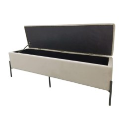 Taboret DKD Home Decor Czarny Krem Metal 140 x 40 x 45 cm