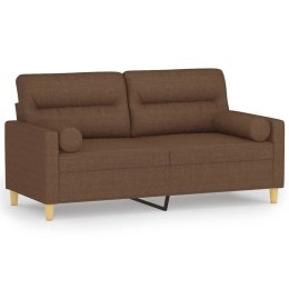 VidaXL 2-osobowa sofa z poduszkami, brązowa, 140 cm, tkanina