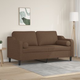 VidaXL 2-osobowa sofa z poduszkami, brązowa, 140 cm, tkanina