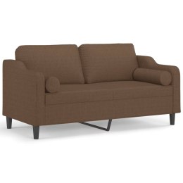 VidaXL 2-osobowa sofa z poduszkami, brązowa, 140 cm, tkanina