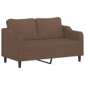 VidaXL 2-osobowa sofa z poduszkami, brązowa, 140 cm, tkanina