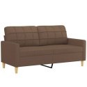 VidaXL 2-osobowa sofa z poduszkami, brązowa, 140 cm, tkanina