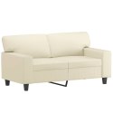 VidaXL 2-osobowa sofa z poduszkami, kremowa, 120 cm, sztuczna skóra