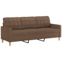 VidaXL 3-osobowa sofa z poduszkami, brązowa, 180 cm, tkanina