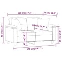 VidaXL 2-osobowa sofa z poduszkami, czarna, 120 cm, mikrofibra