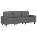 VidaXL 3-osobowa sofa z podnóżkiem, ciemnoszary, 180 cm, tkaniną