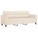 VidaXL 3-osobowa sofa z poduszkami, beżowa, 180 cm, mikrofibra