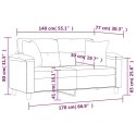 VidaXL 2-osobowa sofa z poduszkami, kremowa, 140 cm, sztuczna skóra