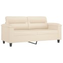 VidaXL 2-osobowa sofa z poduszkami, beżowa, 140 cm, mikrofibra