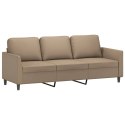 VidaXL 3-osobowa sofa z podnóżkiem, cappuccino, 180 cm, sztuczna skóra