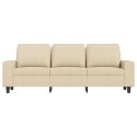 VidaXL Sofa 3-osobowa, kremowa, 180 cm, tapicerowana tkaniną