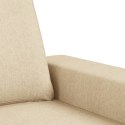 VidaXL Sofa 3-osobowa, kremowa, 180 cm, tapicerowana tkaniną