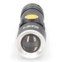 Latarka LED EDM USB Wielokrotnego ładowania Zoom Mini Czarny Aluminium 120 Lm