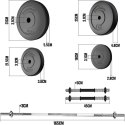 PHYSIONIC Zestaw hantli do podnoszenia z obciążnikami, 67 kg