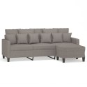 3-osobowa sofa z podnóżkiem, taupe, 180 cm, tkaniną