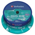 DVD-RW Verbatim 25 Sztuk Wielokolorowy 4,7 GB 4x