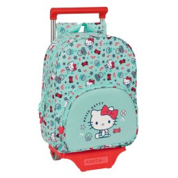 Torba szkolna z kółkami Hello Kitty Sea lovers Turkusowy 26 x 34 x 11 cm