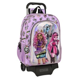 Torba szkolna z kółkami Monster High Best boos Liliowy 33 x 42 x 14 cm