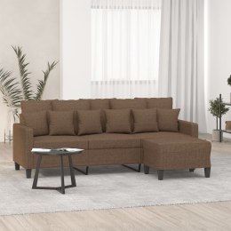 VidaXL 3-osobowa sofa z podnóżkiem, brązowy, 180 cm, tkaniną