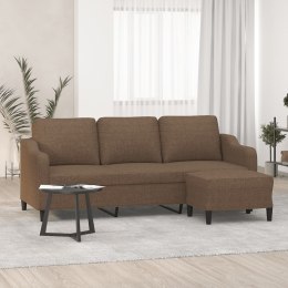 VidaXL 3-osobowa sofa z podnóżkiem, brązowy, 180 cm, tkaniną