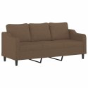 VidaXL 3-osobowa sofa z podnóżkiem, brązowy, 180 cm, tkaniną