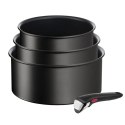 Garnek z Pokrywką Tefal L3979202 Czarny Aluminium Ø 18 cm Ø 20 cm Ø 16 cm (3 Sztuk) (4 Sztuk)