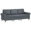 3-osobowa sofa z podnóżkiem, ciemnoszary, 180 cm, aksamit