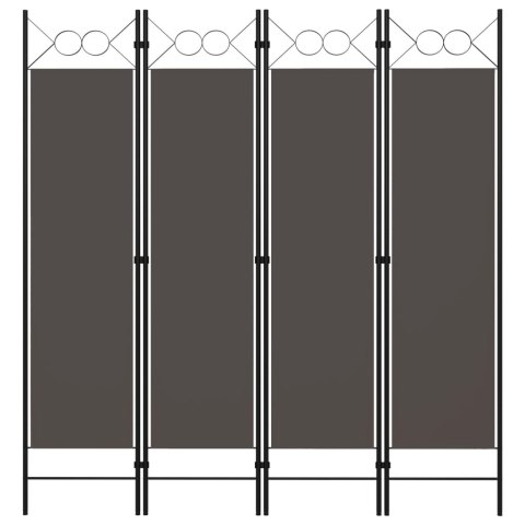 VidaXL Parawan 4-panelowy, antracytowy, 160 x 180 cm