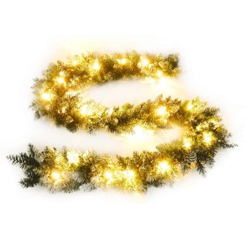 Świąteczna girlanda z lampkami LED, zielona, 5,2 m, PVC Świąteczna girlanda z lampkami LED, zielona, 5,2 m, PVC