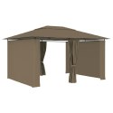 VidaXL Namiot ogrodowy z zasłonami, 4 x 3 m, taupe, 180 g/m²